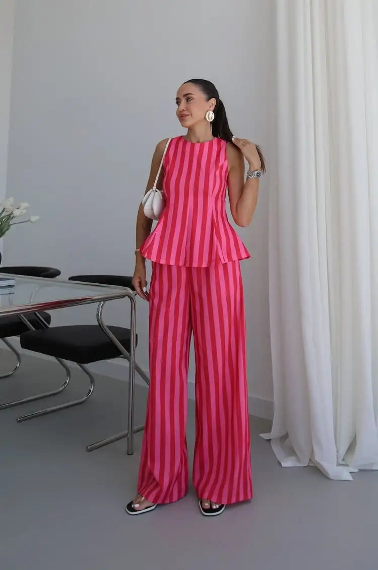 Angela Wide Leg Elegant Summer Casual Two Piece Sets