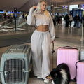 Rosita Zip-up Cropped and Long Pants Two Piece Sets