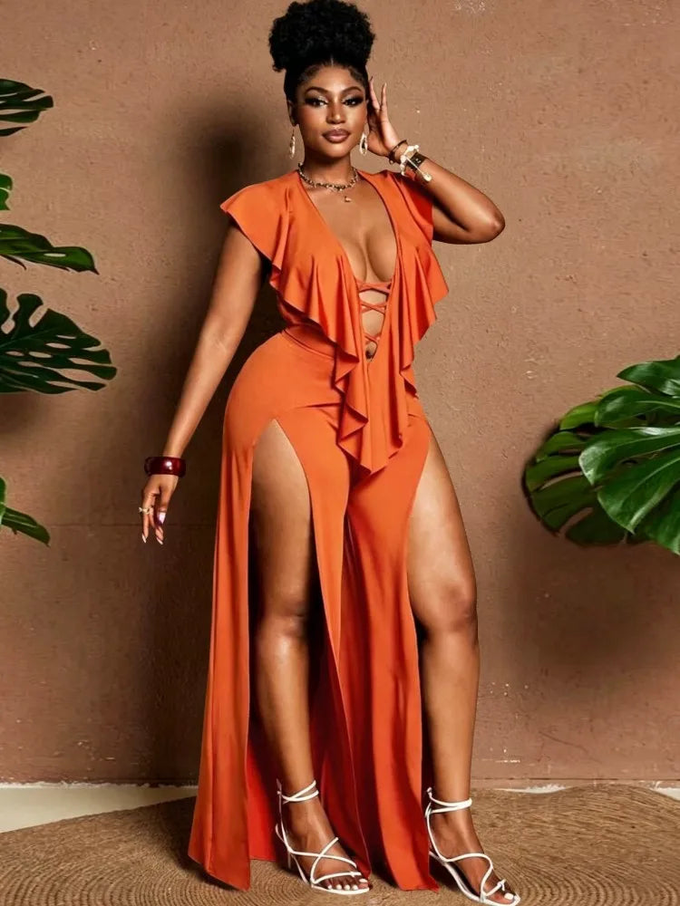 Plus Size Women Clothes Jumpsuit Summer Clothes Black Leisure Bodysuit Jumpsuit