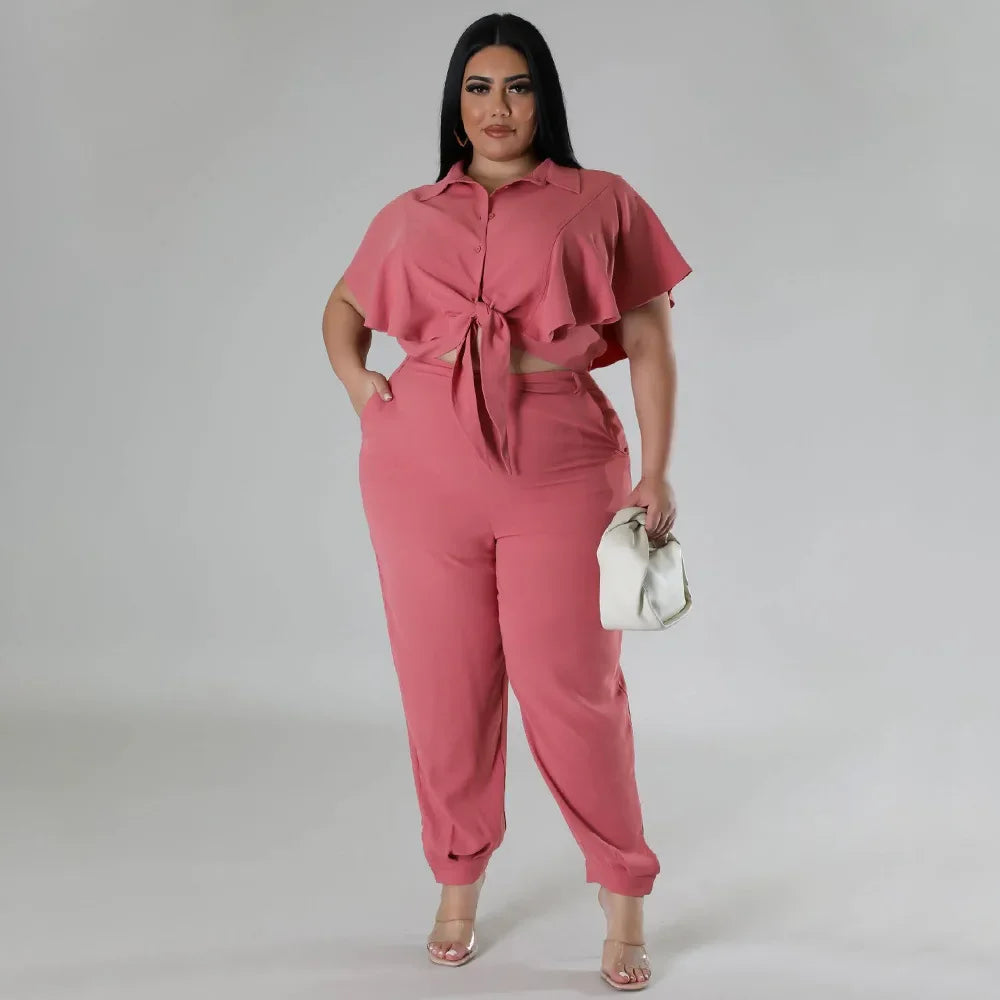 Marcela Elegant Loose Tracksuit Two Piece Set