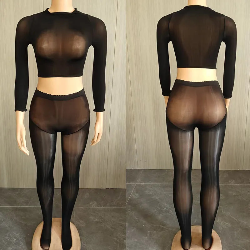 Susana Sexy Mesh See Through Two Piece Sets