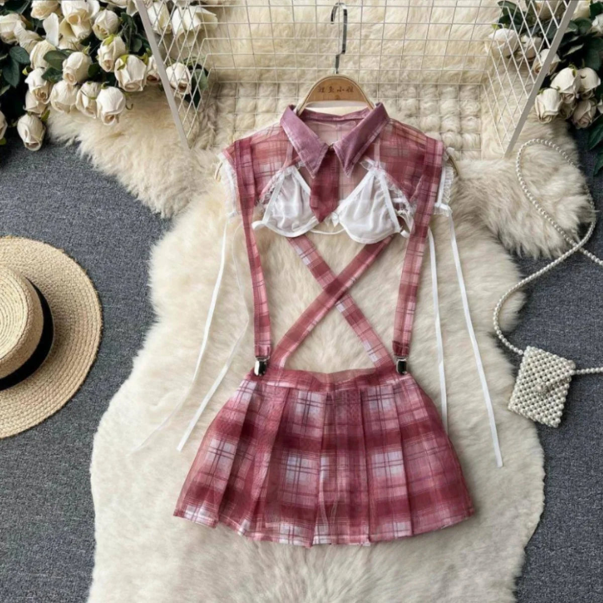 Emily Sleeveless Slim Backless Hallow Two Piece Sets