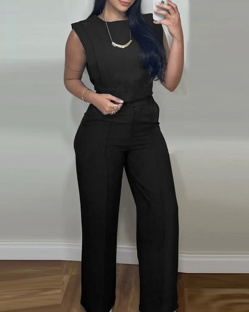 Wendy Fashion O-neck Sleeveless Two-piece Sets