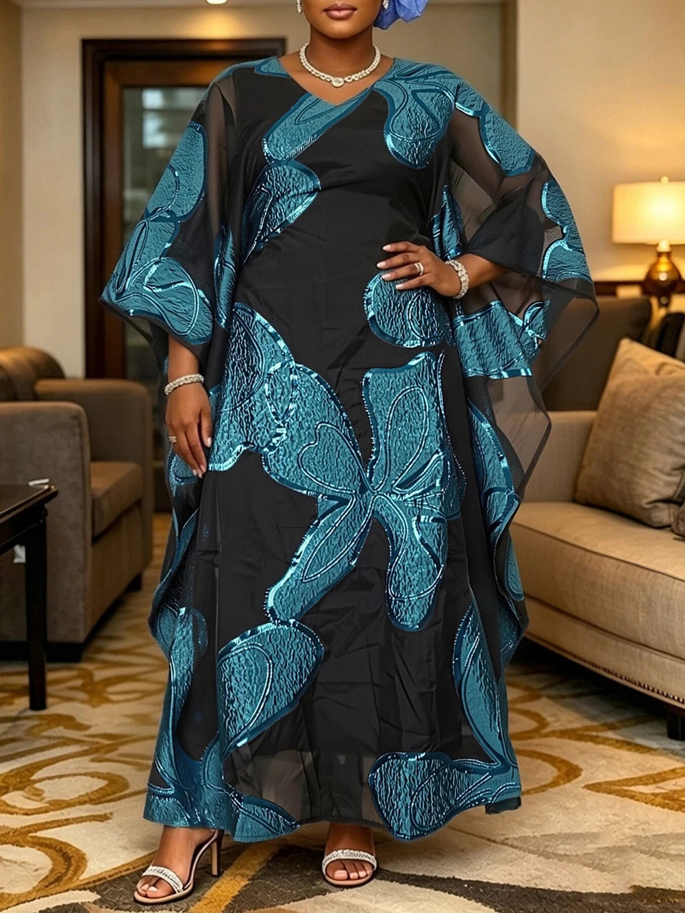 Plus Size Traditional Dashiki Print Loose Boubou Wedding Party Maxi Dress