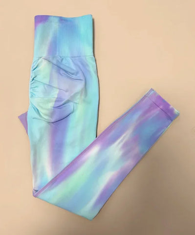 Roselle Tie dye High Waist Legging Push Up Scrunch Gym Sports Yoga Pants