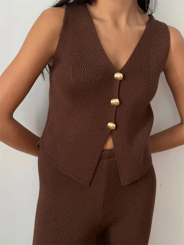 Katia Female V-Neck High Waist 2 Piece-Set