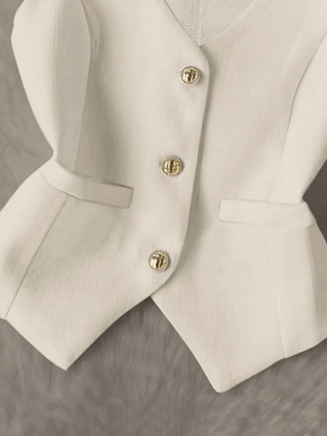 Lisbeth V-Neck Waist-Cinching Vest & Pleated Two Piece Sets