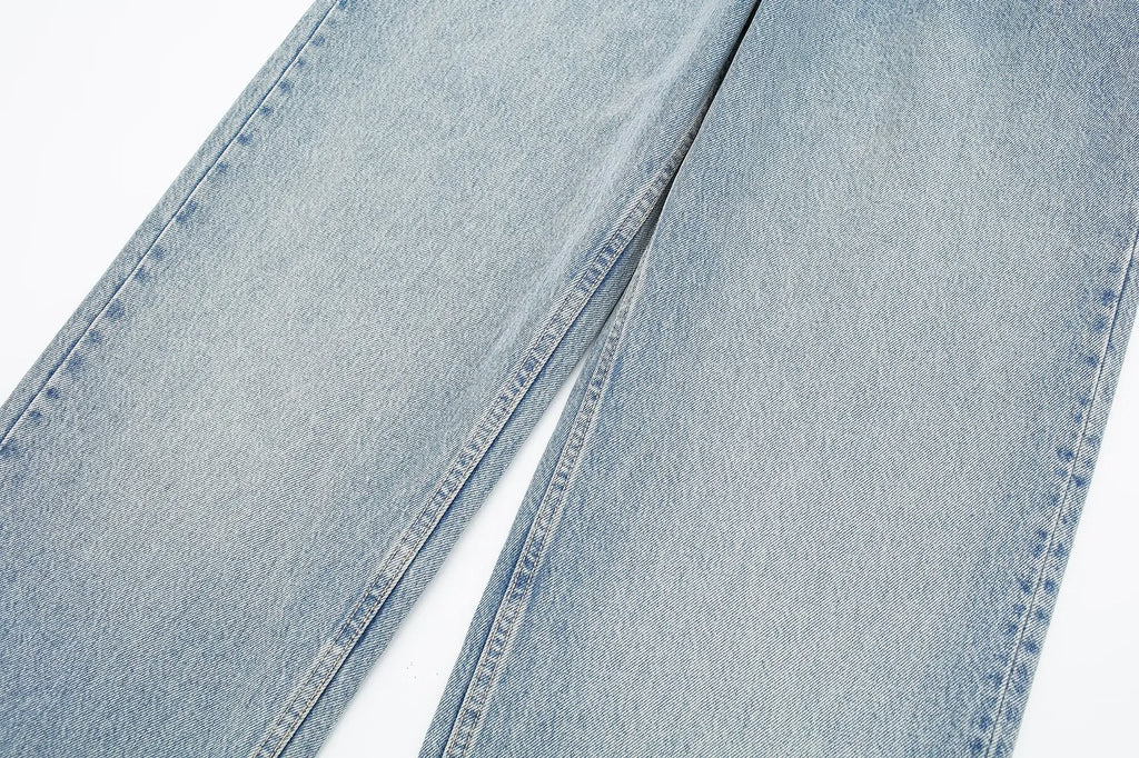 Jeans For Women 2024 Denim Solid Loose Zipper Fly Female Hole Trouser