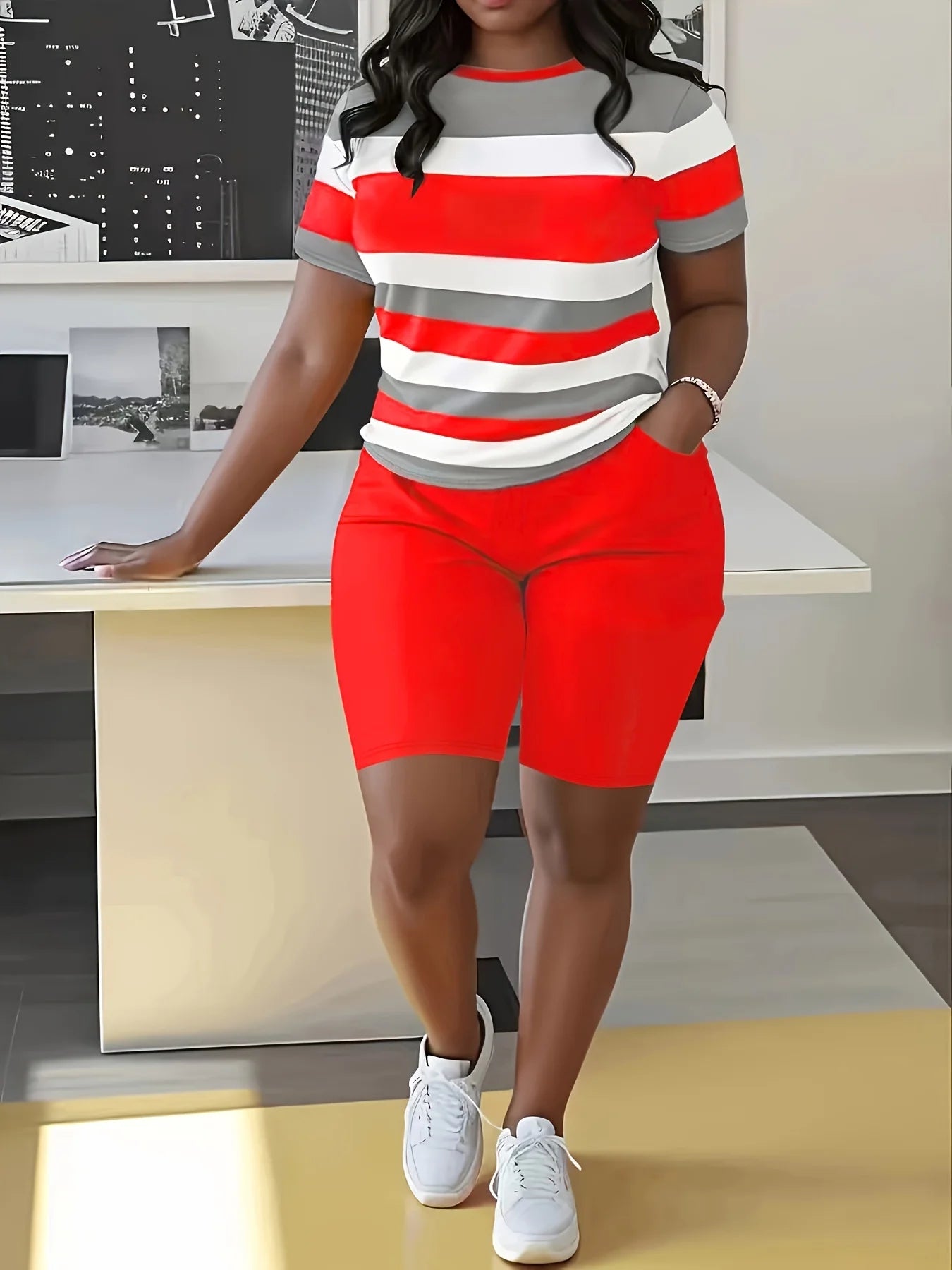 Maria Trendy Plus Size Women's Two Piece Sets