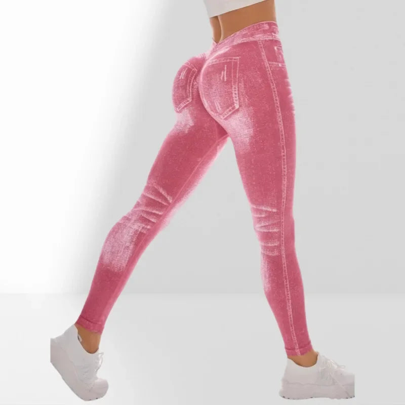 Hilssdale V Back Gym Athletic Workout Leggins Elastic Seamless Training Yoga Pants