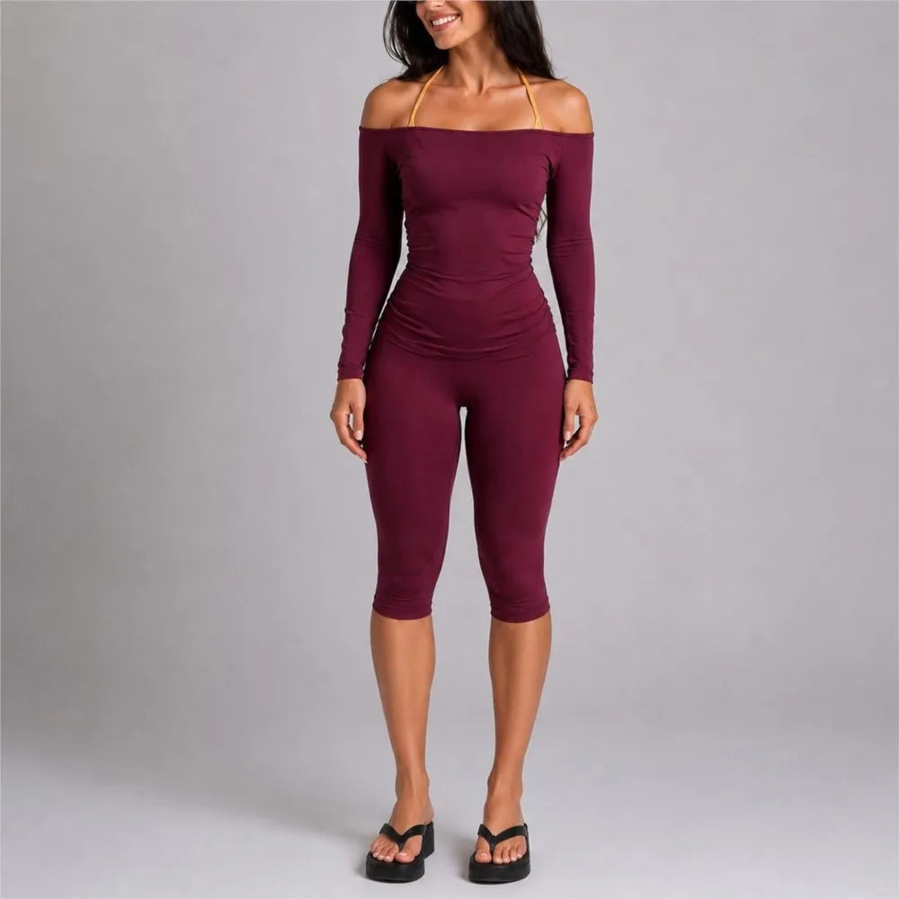 Celeste Sports Wear Fitness Simple Style Two Piece Sets