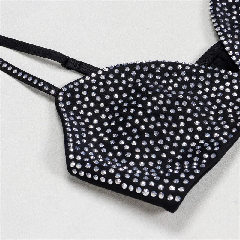 Rammy Sparkly Diamonds Woman Outfits Two Piece Sets