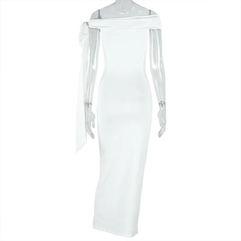 Eltingville Prom Long Tunics Slim And Elegant Off Shoulder Strapless Lace Up Dress