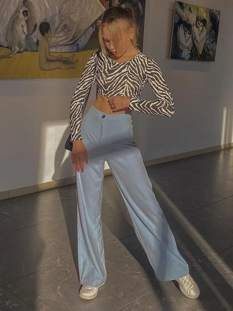 Saturn Sexy Backless Lace ups Pullover Black O Neck Slim Long Sleeve Tops