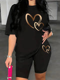 Wanda Sleeve Crew Neck Casual Two Piece Sets