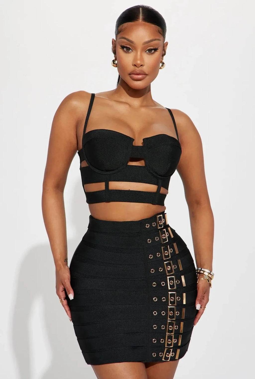 Rosaura Sexy Bandage Fashion Pencil Two Piece Sets