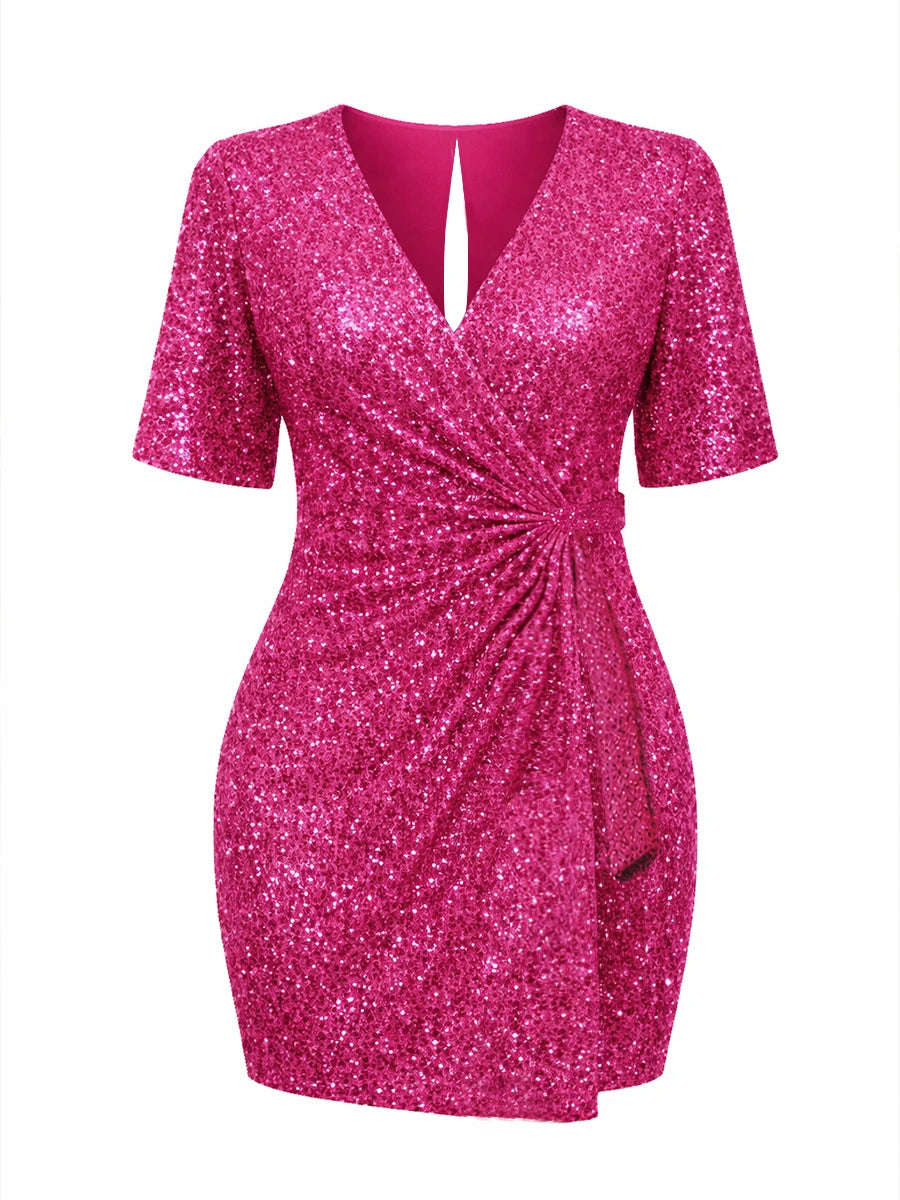 Toms River Plus Size Silver Sequin Open Back Sparkly Lounge Sexy Bodycon Dress
