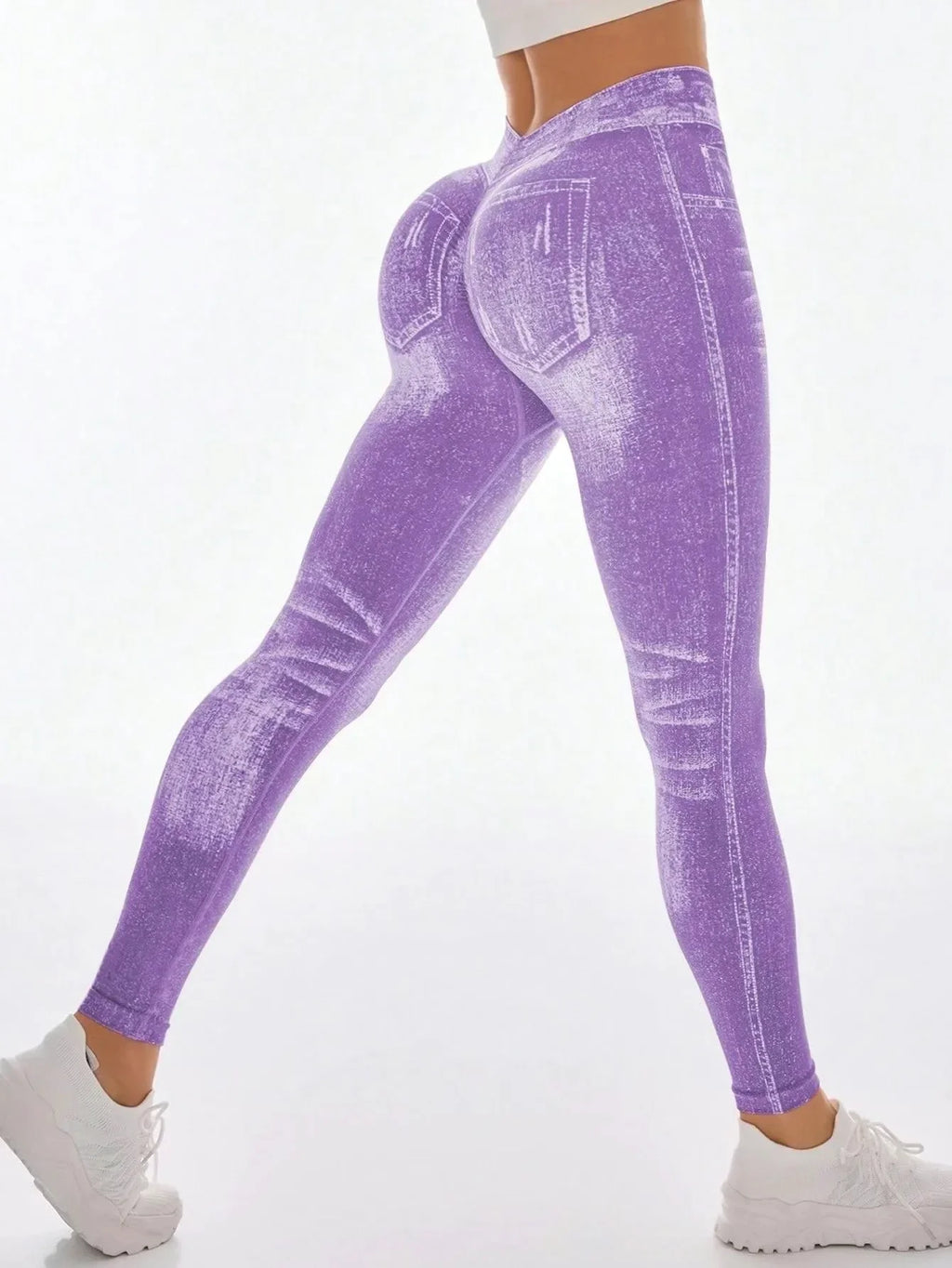 Hilssdale V Back Gym Athletic Workout Leggins Elastic Seamless Training Yoga Pants