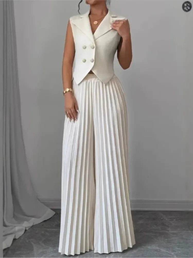 Jessy Fashion Solid Office Suit Casual Two Piece Set