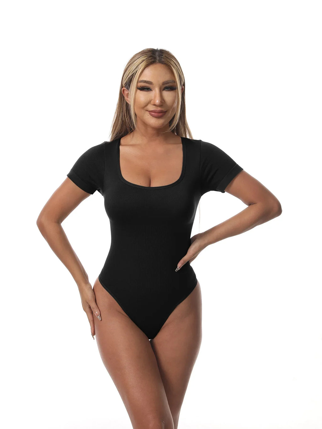 Women Plus Size Yoga Jumpsuit Seamless Square Neck High Elastic Workout Running Sport Jumpsuit