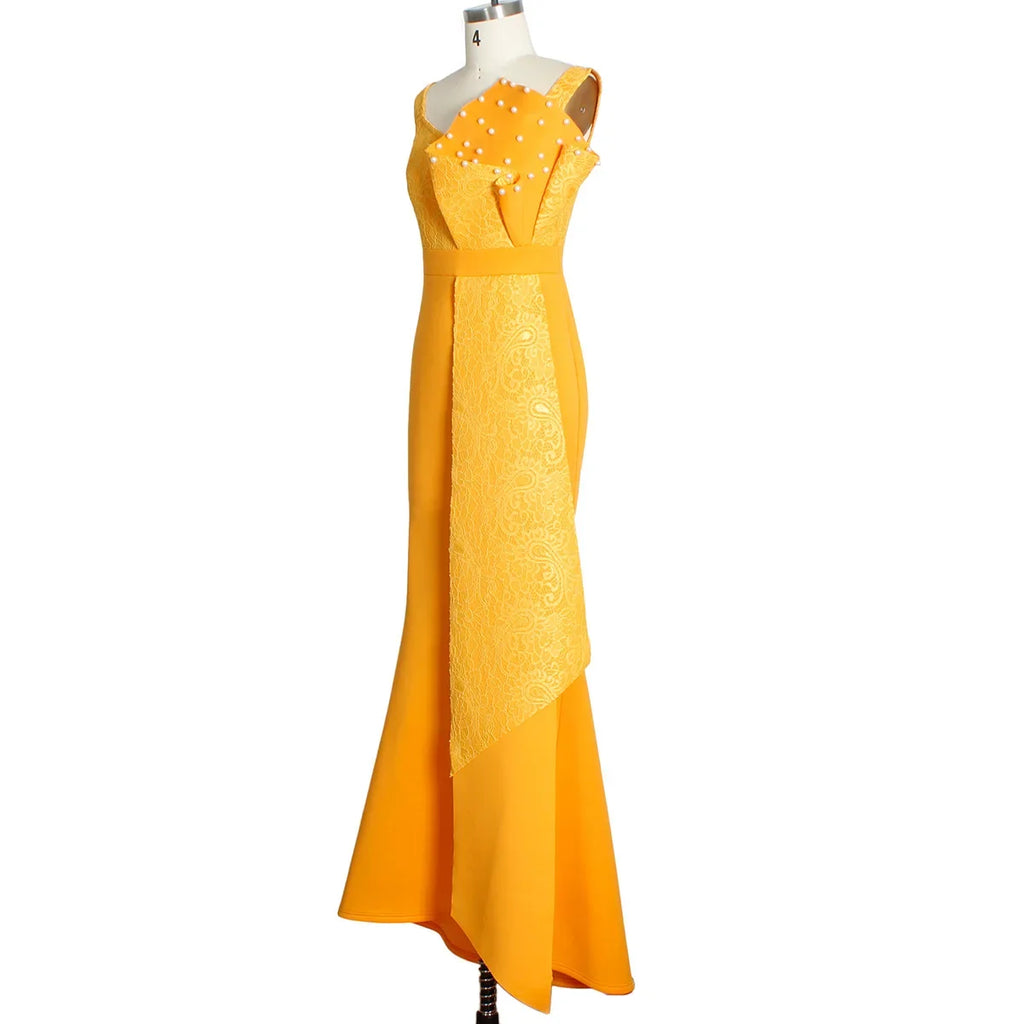 Hamilton Designers Beaded Off Shoulder Mermaid Skinny Floor Length Maxi Dress