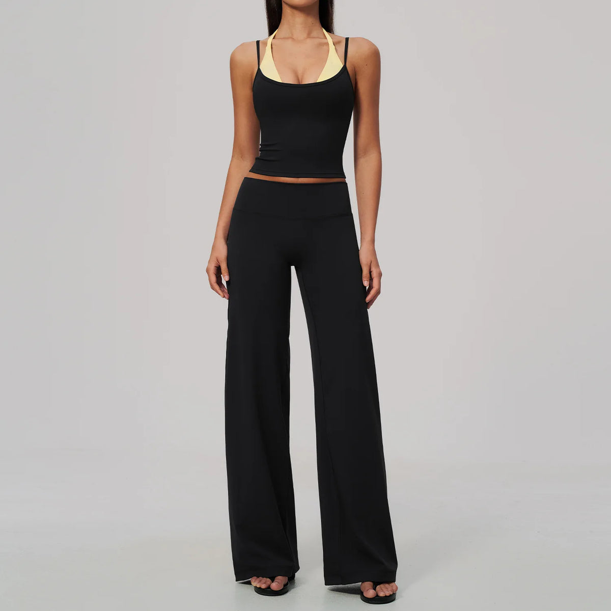 Camila Contrast Color Fitness Suit Tracksuit Two Piece Sets