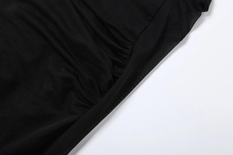 Pine Plains Sexy See Through Luxury Chain Halter Low Neck Backless Dress