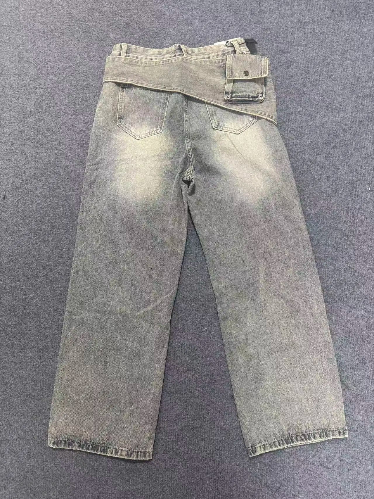 Women's Jeans Washed Trousers Fashionable Versatile Wide-leg