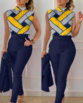 Alexandra Set Women Stand Collar 2 Pieces Sets