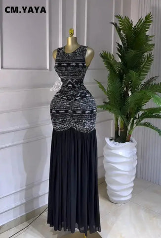 Printed Ruched Stacked Sleeveless Long Maxi Dress