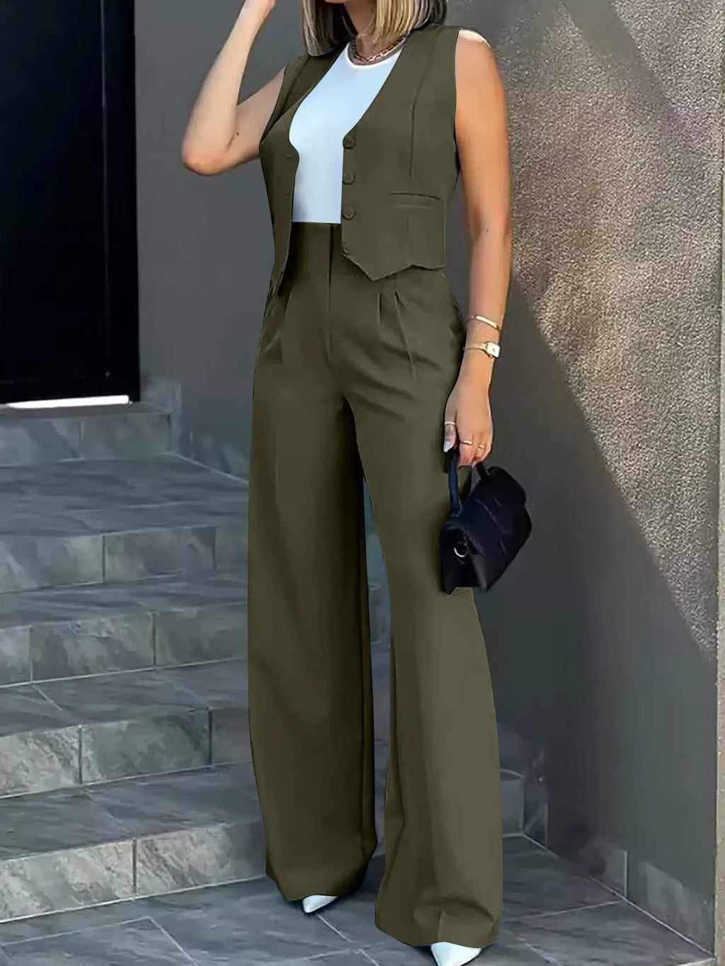 Paola Elegant Lady Vest High 2 Piece Sets