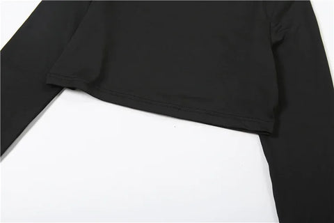 Mahopac Crop Shirring Irregular Hem Skinny Tracksuit Set