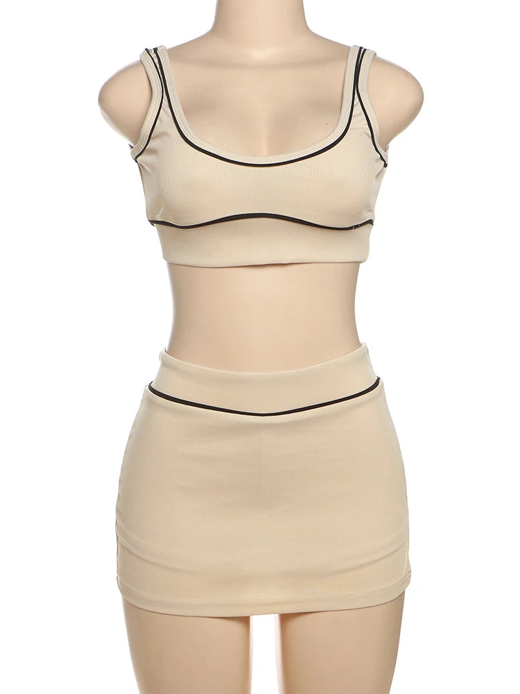 Nixy Skinny Ribbed String Backless Two Piece Sets