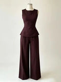 Fernanda Elegant Tie Sleeveless Casual Two Piece Sets