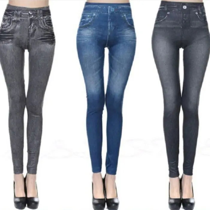 Acapulco Push Up Seamless High Waist Faux Denim Leggings