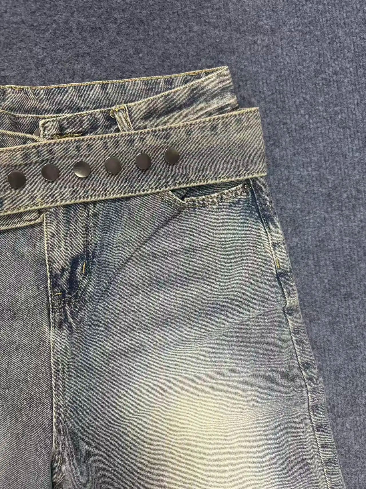 Women's Jeans Washed Trousers Fashionable Versatile Wide-leg