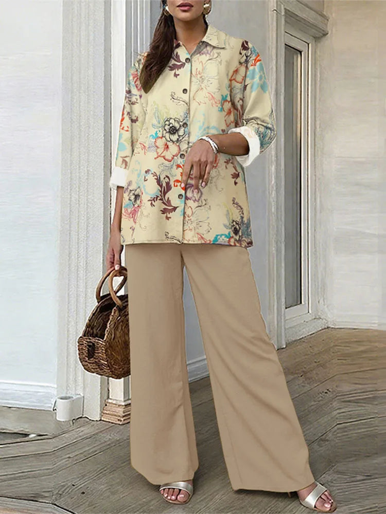 Dinora Vintage Suits Elegant Office Two Piece Sets