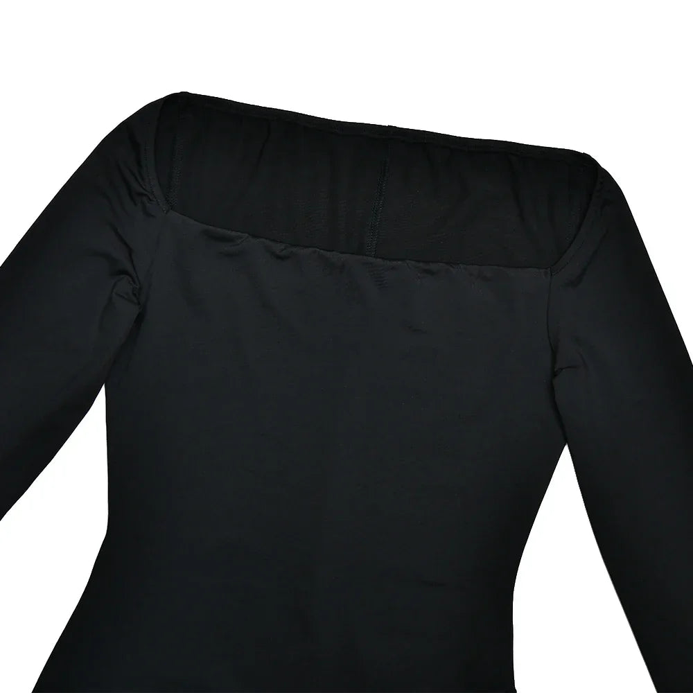 Port Chester Long Sleeve Lace Patchwork Square Collar Sexy Jumpsuits