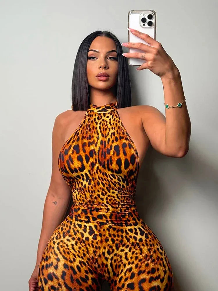 Hollywood Backless Halter Wrap Jumpsuit