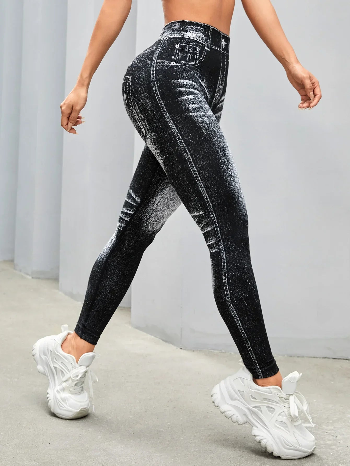Hilssdale V Back Gym Athletic Workout Leggins Elastic Seamless Training Yoga Pants