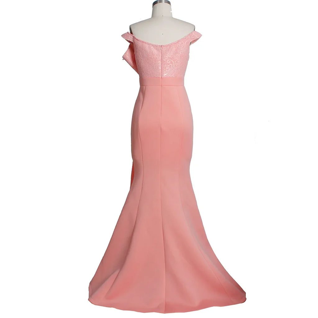 Hamilton Designers Beaded Off Shoulder Mermaid Skinny Floor Length Maxi Dress