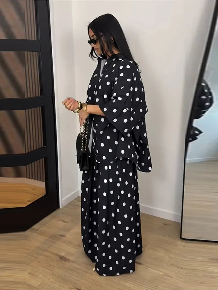 Rafaela Elegant Lapel Three Quarter Two Piece Sets