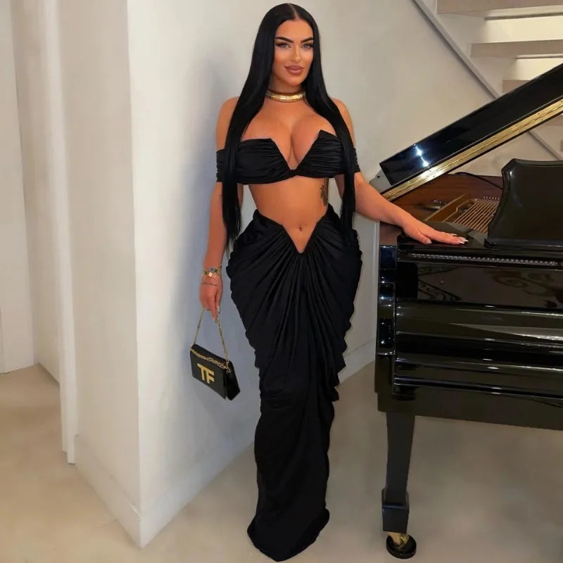 Arianny Sexy Party Night Ruched Two Piece Sets