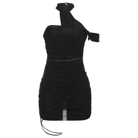 Sheepshead Bay See Through Sexy Cross Bandage Bodycon Dress