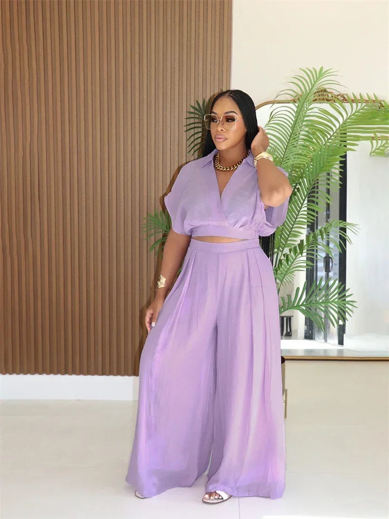 Bethany Outfit Holiday Crop and Wide Leg Matching Sets