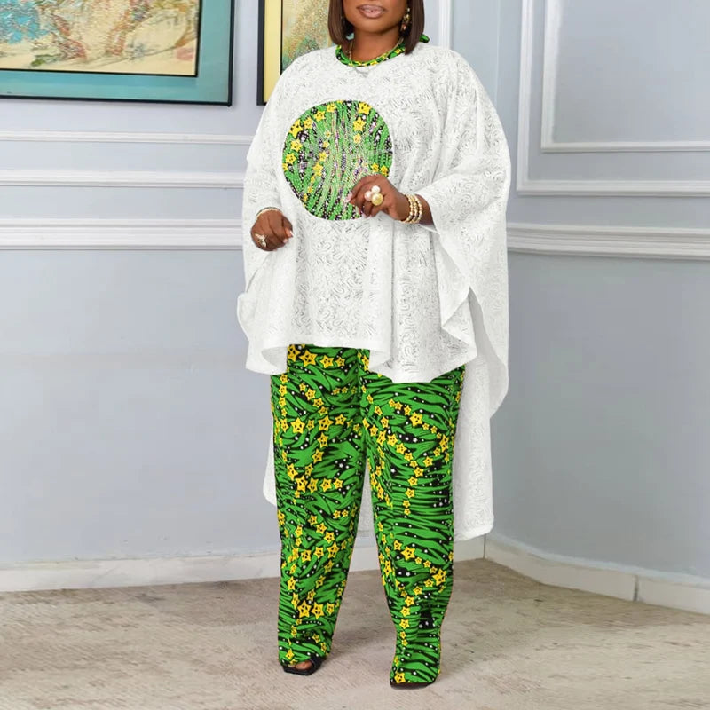 Alexia Bohemian Plus Size Long Sleeve Two Piece Sets