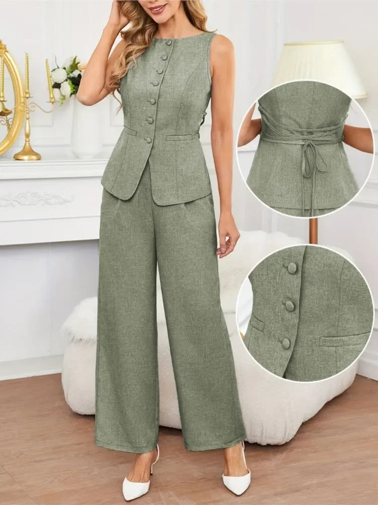 Rosmery Casual Solid Fashion O-neck Two Piece Set