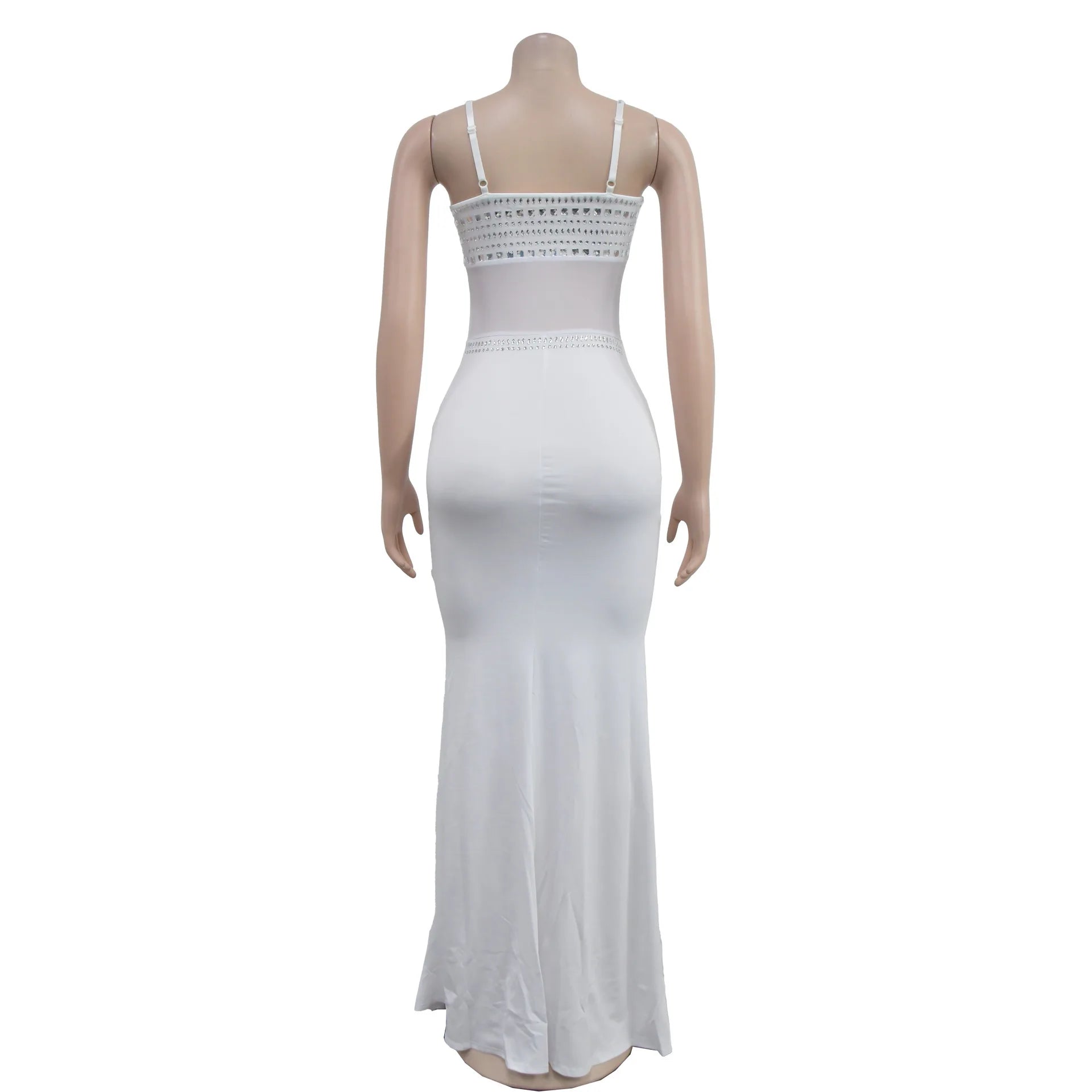 Stamford Diamond Mesh Sexy Transparent Lace Party Elegant Maxi Dress