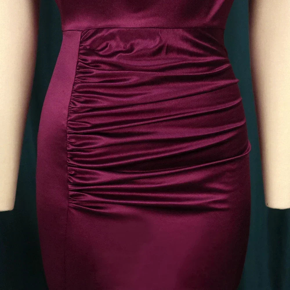 Azua Plus Size Sexy Bodycon Long Prom Slit Evening Birthday Party Cocktail Dress