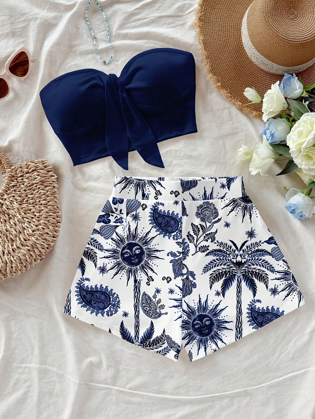 Naomi Coconut God Cashew Print Two Piece Sets
